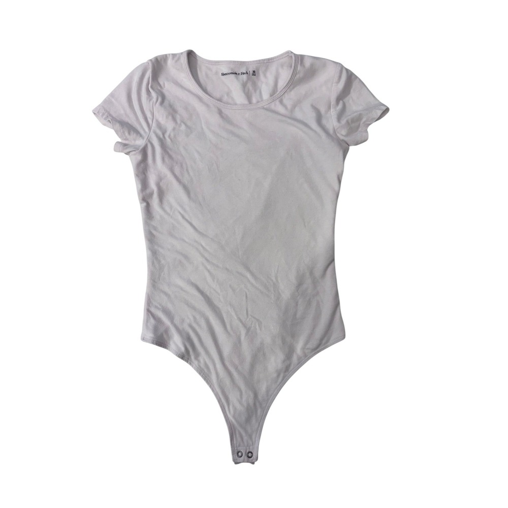 Abercrombie & Fitch Soft A&F Collection White Short Sleeve Bodysuit Womens XS